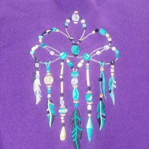 BOB MACKIE Wearable Art Dream Catcher Purple Native‎ Southwestern MEDIUM